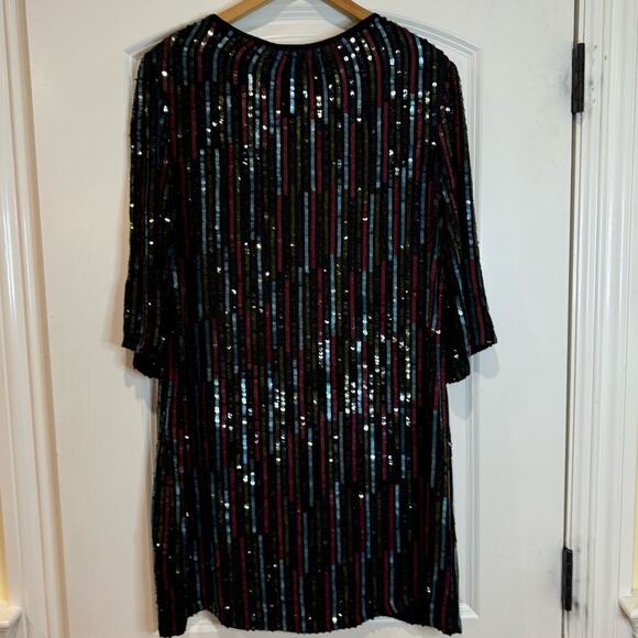 Anthropologie Velvet By Graham  Elisa Retro Sequin Drape Dress Size‎ Small - Picture 9 of 14
